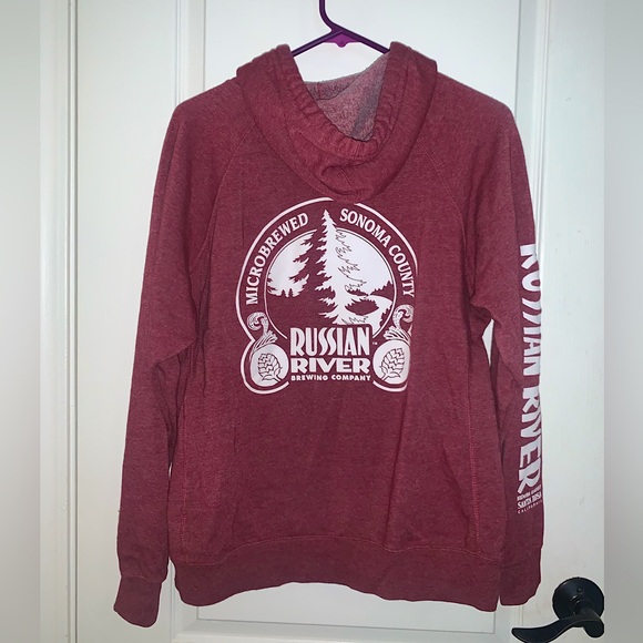 Russian River Brewery Maroon/Dark Red Hoodie - Unisex Small - Picture 2 of 9